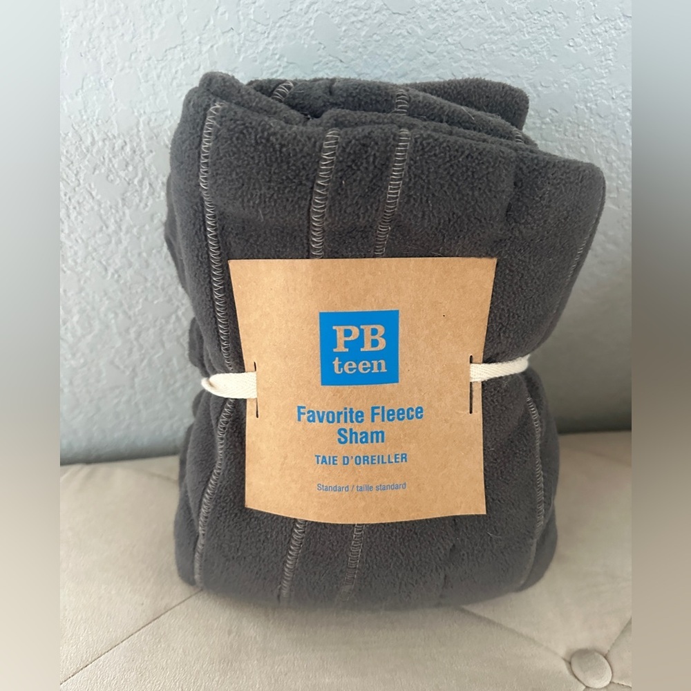 NWT Pottery Barn Teen Favorite Fleece Sham - Standard Gray